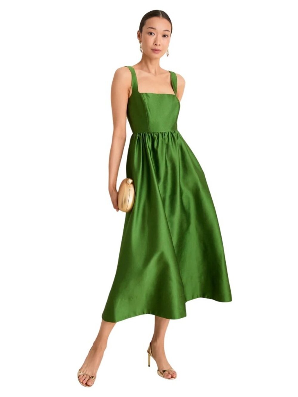 Tuckernuck Dupioni Esme Dress in Green Medium New Womens Midi Cocktail